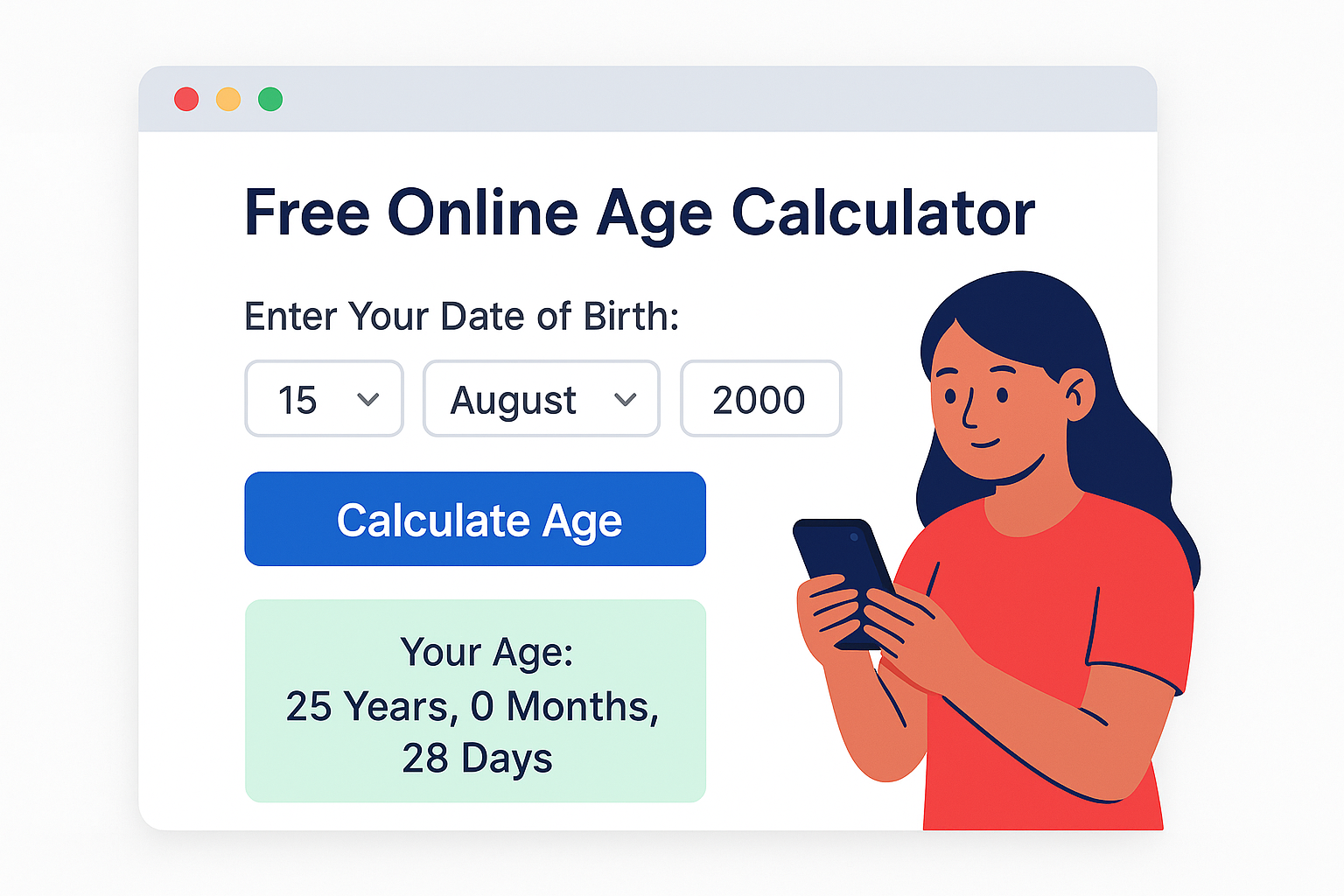 Free Online Age Calculator – Find Age from DOB